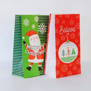 迷你可爱批发圣诞包装纸袋/可回收礼品纸袋牛皮纸礼品包装定制Logo需求