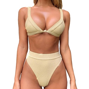 Oem 낮은 MOQ 사용자 정의 로고 반짝이 Mikro 수영복 섹시한 비키니 여성 - Product Image 1