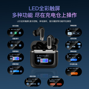 หูฟังไร้สาย CNWUCLG V8 Display A9pro แบบใส่ในหูตัดเสียงรบกวน IPX6 สำหรับออกกำลังกาย เดินทาง ฟังเพลง - Product Image 2