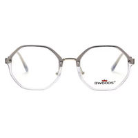 Monture de lunettes de vue tendance en gros BW1011 pour hommes et femmes, style rétro rond à motif floral, en métal durable combiné à de l'acétate fait main