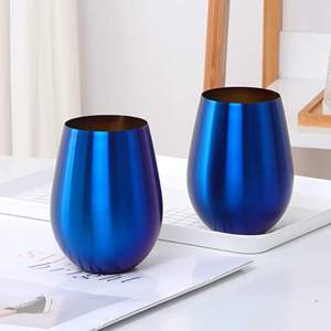 Cadeau de fête des pères Mingcheng 12 oz verre à vin sans pied en acier inoxydable, gobelets à vin portables en plein air pour la <span class=keywords><strong>piscine</strong></span> et <span class=keywords><strong>le</strong></span> <span class=keywords><strong>Camping</strong></span> - Product Image 3