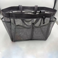 Sac fourre-tout en maille à séchage rapide pour femmes fermeture ouverte couleur unie organisateur de salle de bain panier de douche panier