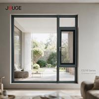 Fenêtre en aluminium JOUGE à ouverture extérieure avec quincaillerie dissimulée et moustiquaire intégrée CG110, paroi de 1,8 mm, cadre de 110 mm pour villa