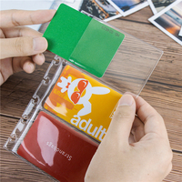 Protège-cartes à reliure disque, 7 pochettes, en PVC transparent, simple face, 3 poches, inserts de protection pour cartes, recharges pour agenda