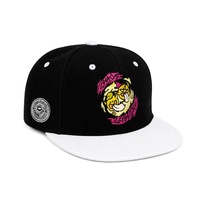 Casquette Snapback Bicolore Noir et Blanc 6 Panneaux avec Patch Brodé Casquette de Baseball Logo Personnalisé Chapeau Hip Hop pour Marques Streetwear