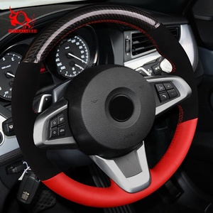 Housse de <span class=keywords><strong>volant</strong></span> de voiture pour BMW Z4 E85 E86 2006-2008 / Z4 M 2006-2008 Housse de <span class=keywords><strong>volant</strong></span> de voiture en cuir microfibre cousu à la main - Product Image 4