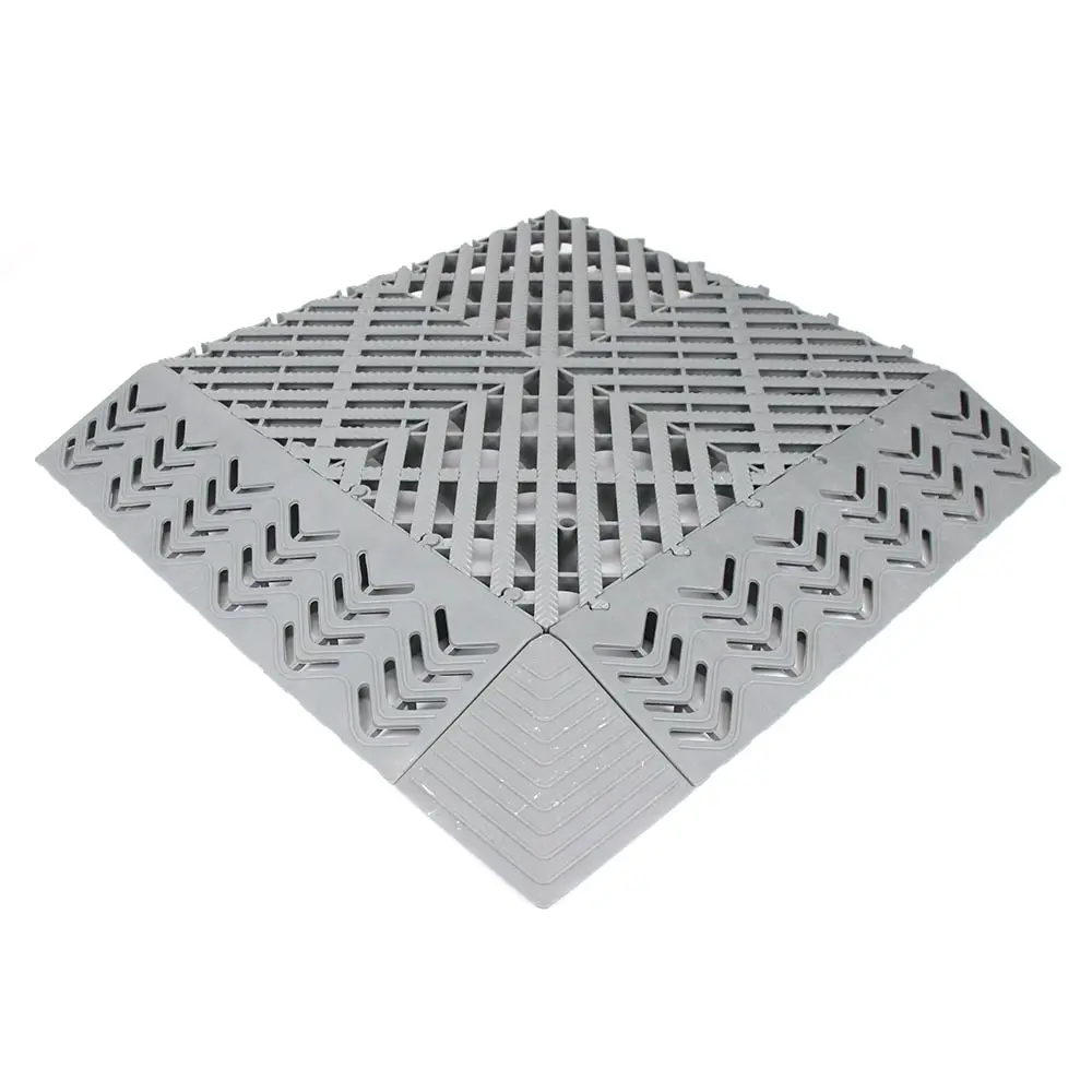 Interlocking Garage Tiles,15.7 x 15.7 inch PVC Non-Slip Flooring Deck Drainage Mats