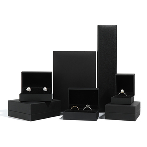 Luxury <b>Black</b> PU Leather Jewelry <b>Box</b> for Wedding Rings, Bracelets and Necklaces - Product Image 3