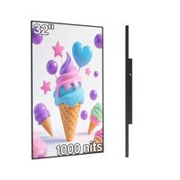 Pantalla Digital de Señalización de 32 Pulgadas y 800 Nits de Alto Brillo, Marco de Aluminio, Pantalla Publicitaria Android para Elevadores de Centros Comerciales