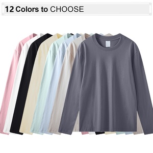 Wholesale High Quality Oversized T Shirt Cotton Long Sleeve Tshirts Streetwear Custom Plain Long Sleeve T-Shirts Loose Fit - Product Image 2