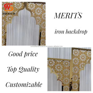 Suave, personalizado, de alta calidad, Metal dorado, conjunto arqueado, decoración curvada, paterrn, telón de fondo para fiesta de boda - Product Image 2