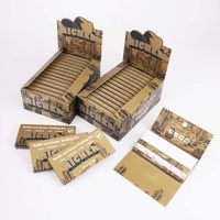 Papier à rouler personnalisé avec logo imprimé, gomme arabique naturelle, format King Size, 13 g/m², non blanchi, avec filtre à cigarettes et filigrane