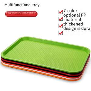 Bandeja de servicio de restaurante moderna Rectangular <span class=keywords><strong>KFC</strong></span> y McDonald's Storage Frost Technique Color blanco negro Plástico económico - Product Image 2