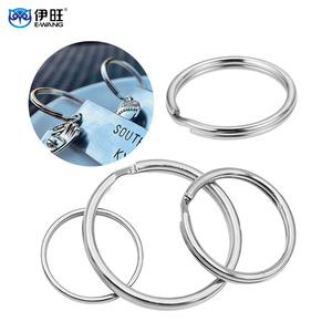 E-WANG Stainless Steel Split Ring Keychain Round Fashion Metal Key Ring Hard-Wearing for Key Holder Badge <b>Clips</b> - Product Image 1