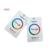 Appuyez pour examiner la carte NFC Logo personnalisé Code QR Business Carte cadeau Google Play Carte d'examen Google RFID programmable pour les médias sociaux