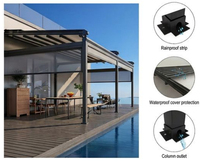 Pergola pliante en PVC durable, motorisée, imperméable, avec toit rétractable, auvent pour terrasse extérieure, pour la maison