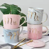 YIDING MR MRS-Tazas de cerámica con logotipo personalizado, tazas de café con estampado promocional, venta al por mayor