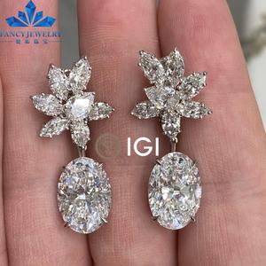 Pendientes de Diamantes Cultivados en Laboratorio con Corte Esmeralda, Certificados por IGI, HPHT CVD, Oro Sólido de 14k y 18k, 4 Puntas, 1, 2 y 3 Quilates - Product Image 6