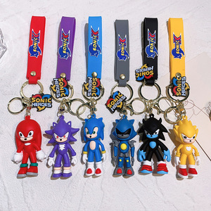 Hot Sell 3D Cartoon Sonic Key Chain Car Keychain Girl Teen <strong>Child</strong> Kids Gift Backpack Ornament Doll Keychain - Product Image 1