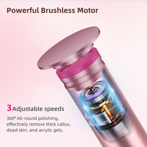 Meuleuse de pied électrique rechargeable avec dispositif de pédicure à tête de rouleau en acier inoxydable à affichage LED - Product Image 3