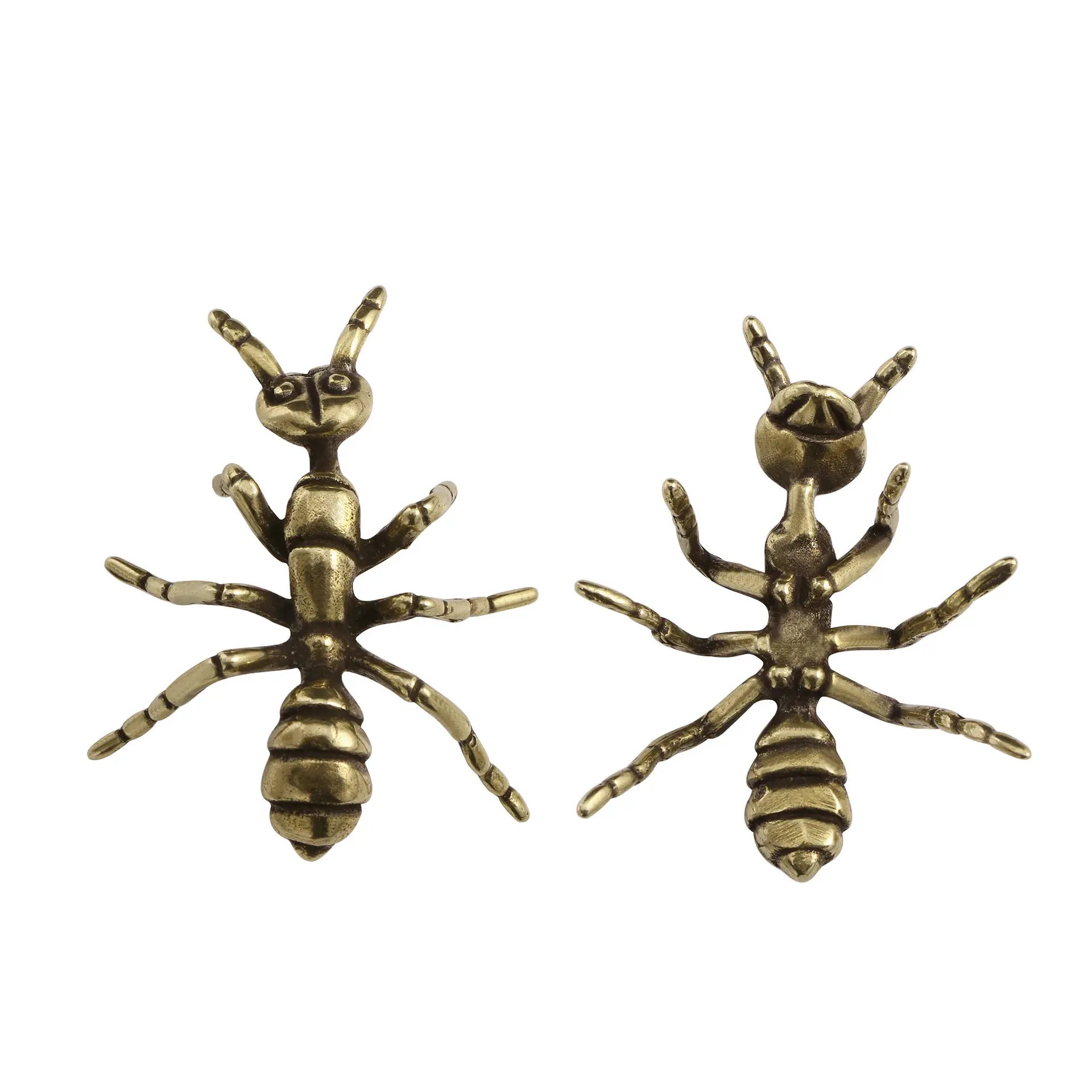 Adornos creativos de hormigas antiguas, decoración de escritorio de insectos tallados en cobre antiguo chino, venta al por mayor