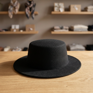 Sombrero Vaquero Judío Retro Negro Borsalino para Hombre, de Fieltro de Poliéster/Algodón, Estilo Característico, para Fiestas al Aire Libre, Cuatro Estaciones - Product Image 3