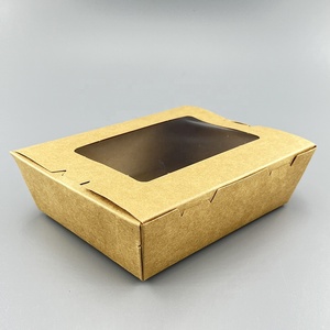 Dùng một lần giấy kraft gấp Hộp Ăn Trưa thực phẩm container phân hủy sinh học lấy đi bao bì gấp hộp - Product Image 3
