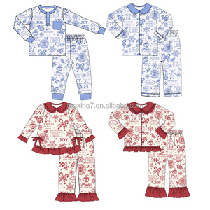 Di alta qualità per ragazze invernali abbigliamento Peter Pan collare natale pigiama per ragazze pigiama <span class=keywords><strong>da</strong></span> notte Set di pigiami fratelli - Product Image 5
