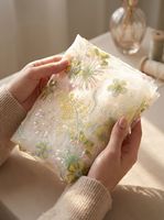Tissu en maille légère et douce avec broderie florale perlée et sequins – Respirant et anti-boulochage pour robes de mariée féminines