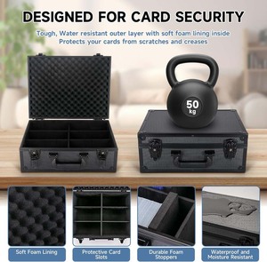 Étui modulaire en aluminium pour cartes gradées PSA BGS FGS avec compartiments en <span class=keywords><strong>mousse</strong></span> ajustables et dalles de différentes tailles personnalisables - Product Image 3