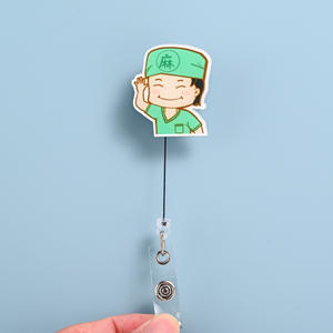 <span class=keywords><strong>Porte</strong></span>-<span class=keywords><strong>badge</strong></span> créatif en acrylique de dessin animé, boucle télescopique facile à tirer, cordon de sécurité pour médecin, infirmière, permis de travail, clip Yilan Z629 Chine - Product Image 5