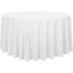 Luxury Woven Plain White 120" X 132" Inches Waterproof Eco-Friendly Reusable Polyester Modern Tablecloths Wedding Party Banquet - Product Image 1