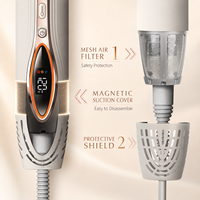 Sèche-cheveux pliable haute vitesse 1400W avec buse concentratrice, 7-en-1 pour cheveux raides et bouclés, portable pour usage hôtelier