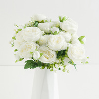 Bouquet de pivoines en soie, fleurs artificielles bon marché pour la maison, fleurs décoratives de mariage, Rose Offre Spéciale, bijoux violet