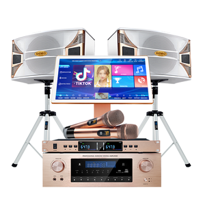 Ensemble de karaoké intelligent de bonne qualité, amplificateur blanc avec microphone sans fil, connectivité TV et home cinéma - Product Image 1