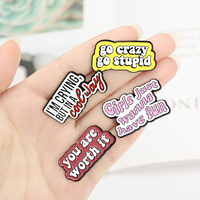 7 Styles Amusant Citations Épingles En Émail Personnalisé Choisir Heureux Vous en Valez la Peine Broches Dialogue Badge Épinglettes Émail Personnalisé Offre Spéciale
