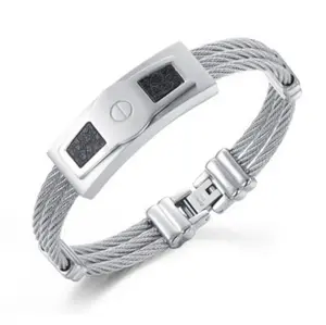 <span class=keywords><strong>Bracelet</strong></span> jonc torsadé en acier inoxydable bicolore style hip-hop rétro pour <span class=keywords><strong>homme</strong></span> – Cadeau idéal pour les fêtes – Meilleur prix - Product Image 1