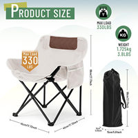 Chaise de camping portable empilable Kermit pour l'extérieur, avec tissu Oxford et structure métallique, pour le jardin et la plage