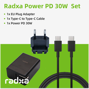 PD 30W Power Adapter EU AU UK Plug Type-C to C Cable Fit Radxa Standard PD 30W SBC Power <b>Accessory</b> Radxa - Product Image 1
