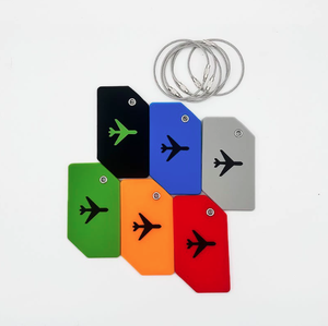 Lot <span class=keywords><strong>de</strong></span> 4 <span class=keywords><strong>étiquette</strong></span>s <span class=keywords><strong>de</strong></span> bagage en silicone durables à motif uni pour valises <span class=keywords><strong>de</strong></span> voyage, facile à identifier, logo personnalisé, cadeau promotionnel - Product Image 3