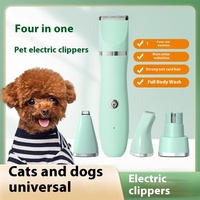 Tondeuse automatique silencieuse 4-en-1 pour animaux de compagnie Tondeuse à faible bruit pour chiens avec 4 lames de meulage des cheveux et des ongles pour chats et chiens