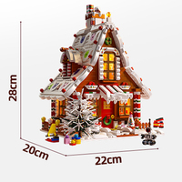 Bloques de Construcción de Edificios Modernos con Luces LED, Juguete de Plástico para Armar, Decoración, Regalo de Cumpleaños o Festividades para Adultos y Niños