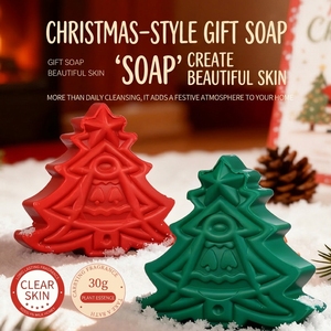 Hannifin 30g Mini Scented Christmas Tree <b>Soap</b> Bar Avocado Oil Glycerin Moisturizing Skin Whitening <b>Soap</b> for Festive Gift - Product Image 1