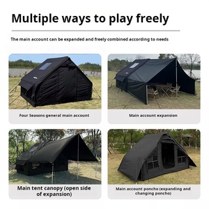 Tente de camping gonflable quatre saisons avec design ventilé, protection contre les orages, imperméabilisation 3000 mm, tente pneumatique avec auvent - Product Image 3