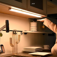Lumière LED pour armoire avec capteur de mouvement, 4000K, 90lm, ABS blanc, rechargeable, design moderne pour cuisine, chambre, escalier