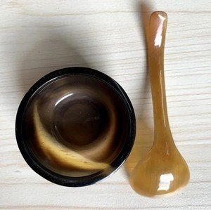 Juego de cuencos de cuerno pulido natural con diseño rústico Ecológico de larga duración Restaurantes caseros Cuchara de sopa de regalo con estilo - Product Image 1