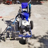 Machine professionnelle compacte à essence hydraulique pour marquage routier sans air à froid, idéale pour le marquage des lignes de terrains sportifs