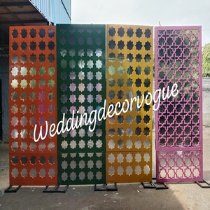 Evento Fiesta Escenario Decoración Back Drops Marco de acero inoxidable dorado Soporte de flores Arco DE BODA Telón de fondo para boda - Product Image 1