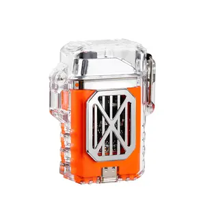 Wholesale K29 Transparent Shell Lantern Electronic Pulse Rechargeable Lighter Creative Lanyard Double Arc Cigarette Lighter