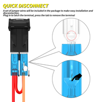 Interrupteur à bascule étanche IP65 à 5 broches avec double LED bleue ON-OFF 20A 12V DC, gravé au laser, pour éclairage de bateau marin